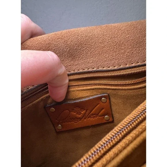 Patricia Nash Brinlee Leather Saddle Crossbody Bag Tassel Brown Cinnamon Tooled - Picture 16 of 16